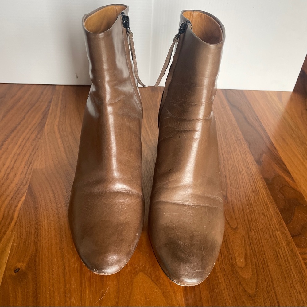 ISABEL MARANT zip booties leather ombré taupe size 39 - Picture 3 of 8